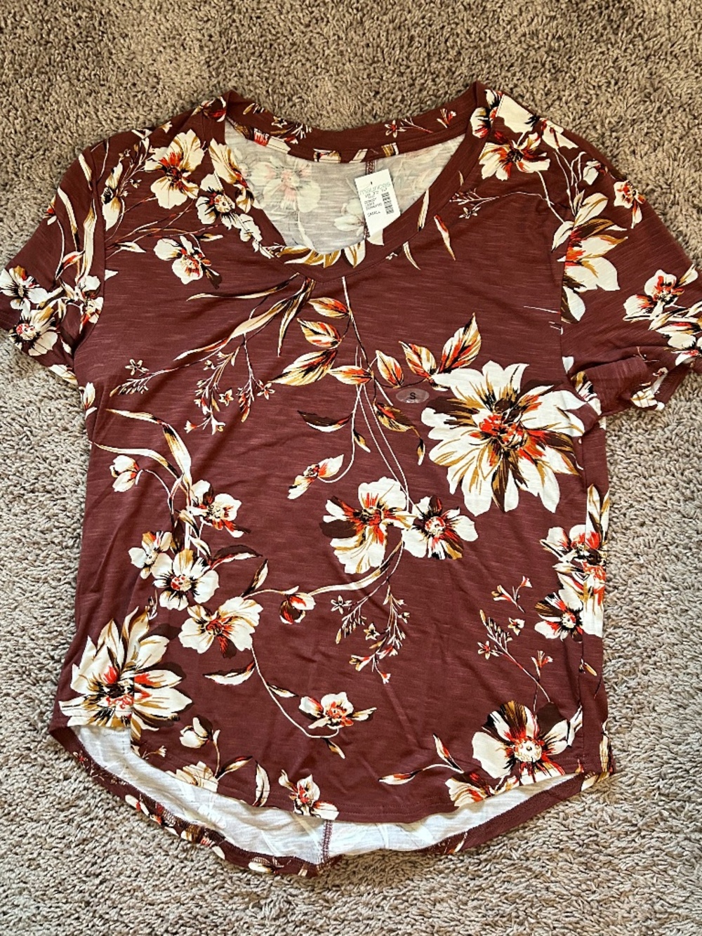 NWT Maurices Floral Short Sleeve Tee